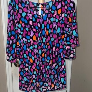 Dear Scarlett Multicolor Abstract Women's Cali Blouse